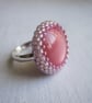 Pretty in Pink Beadwork Ring - Image 1