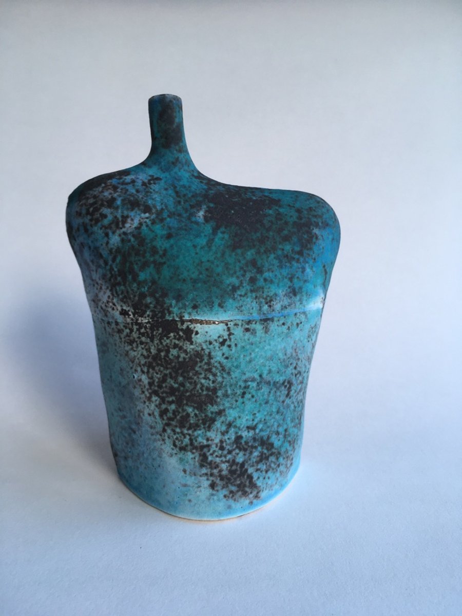 Wide Lichen  Ceramic Bottle