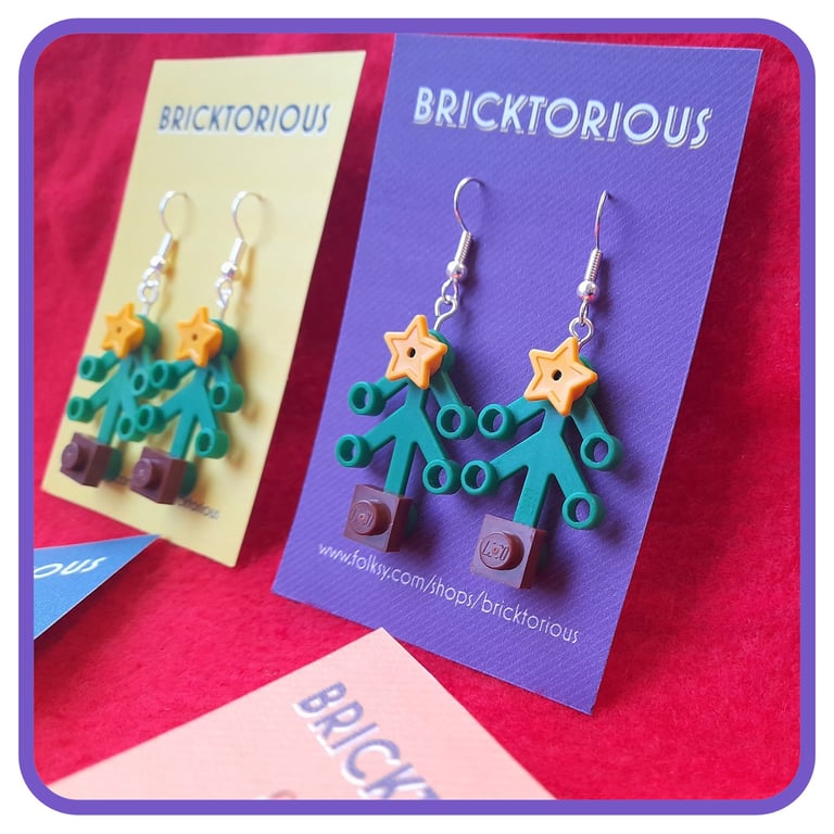 Lego Christmas Tree Earrings