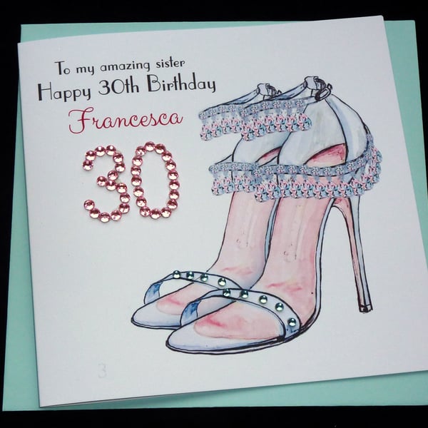 Handmade Personalised 'Shoes' Birthday Card 