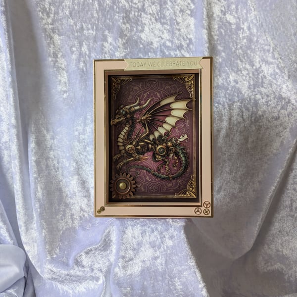 Steampunk dragon box card