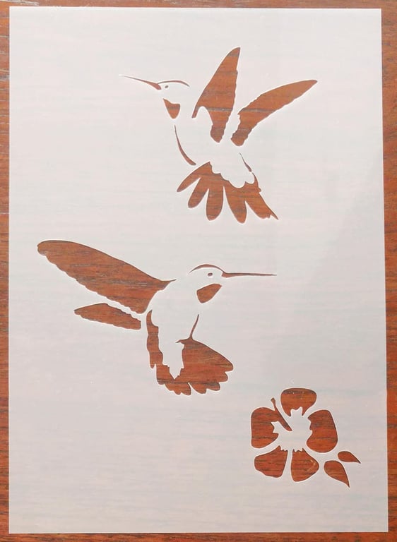 Hummingbirds Stencil Mask Reusable PP Sheet for Arts & Crafts