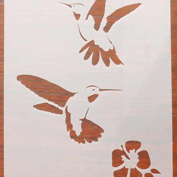 Hummingbirds Stencil Mask Reusable PP Sheet for Arts & Crafts