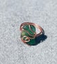 Wire Wrapped Copper Scottish Sea Glass Ring (Size R)