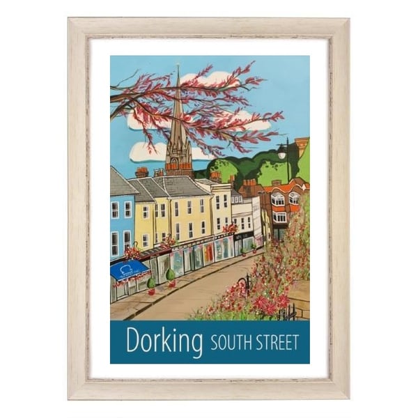 Dorking South Street travel poster print by Susie West