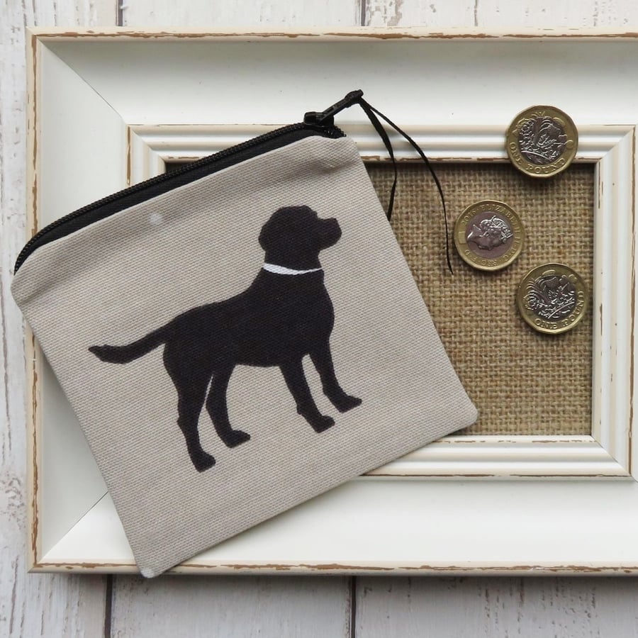 Black Labrador Print Coin Purse