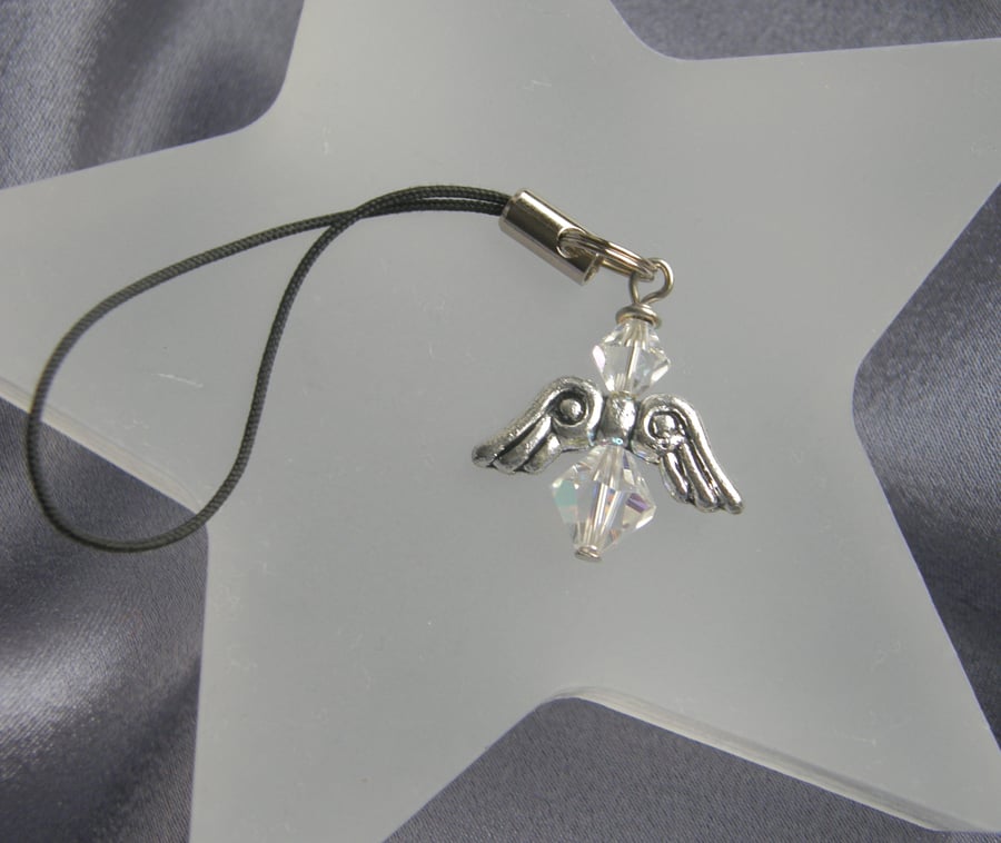 Swarovski Crystal Angel Phone Charm