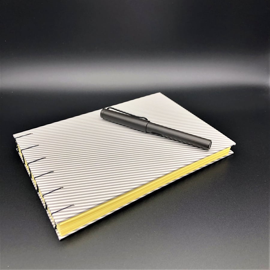 Classy, elegant landscape A5 notebook in black and white