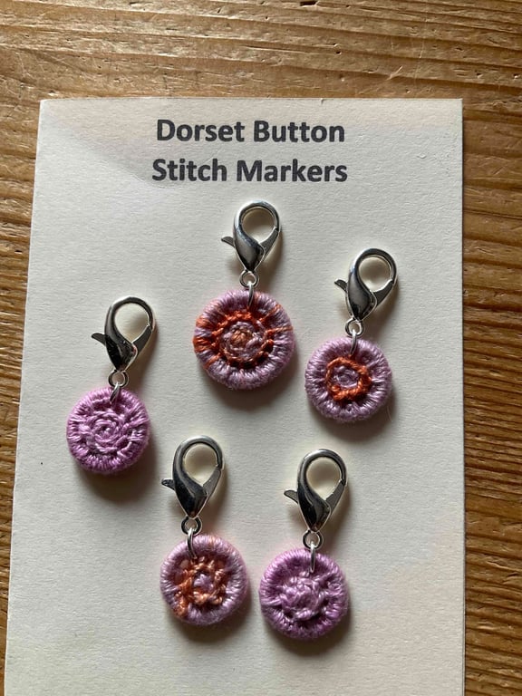 Set of 5 Dorset Button Stitch Markers