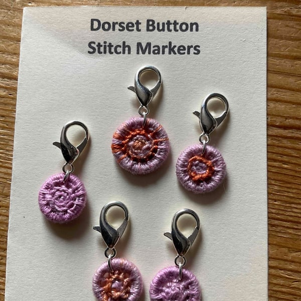 Set of 5 Dorset Button Stitch Markers