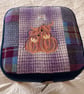 Harris Tweed Foot Stool with Highland Coo Embroidery