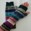 Hand knitted fingerless gloves - MULTICOLOURED