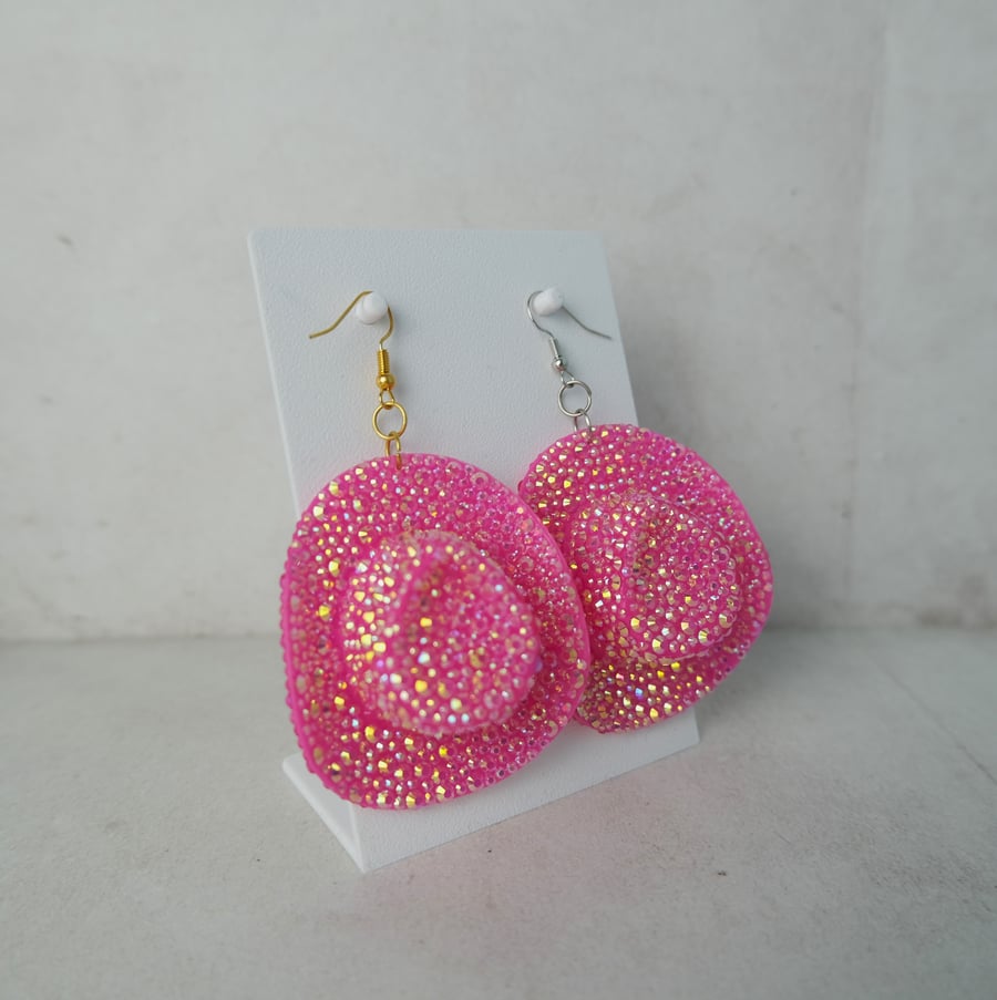 Bedazzled Cowgirl Earrings Accessory Keyring