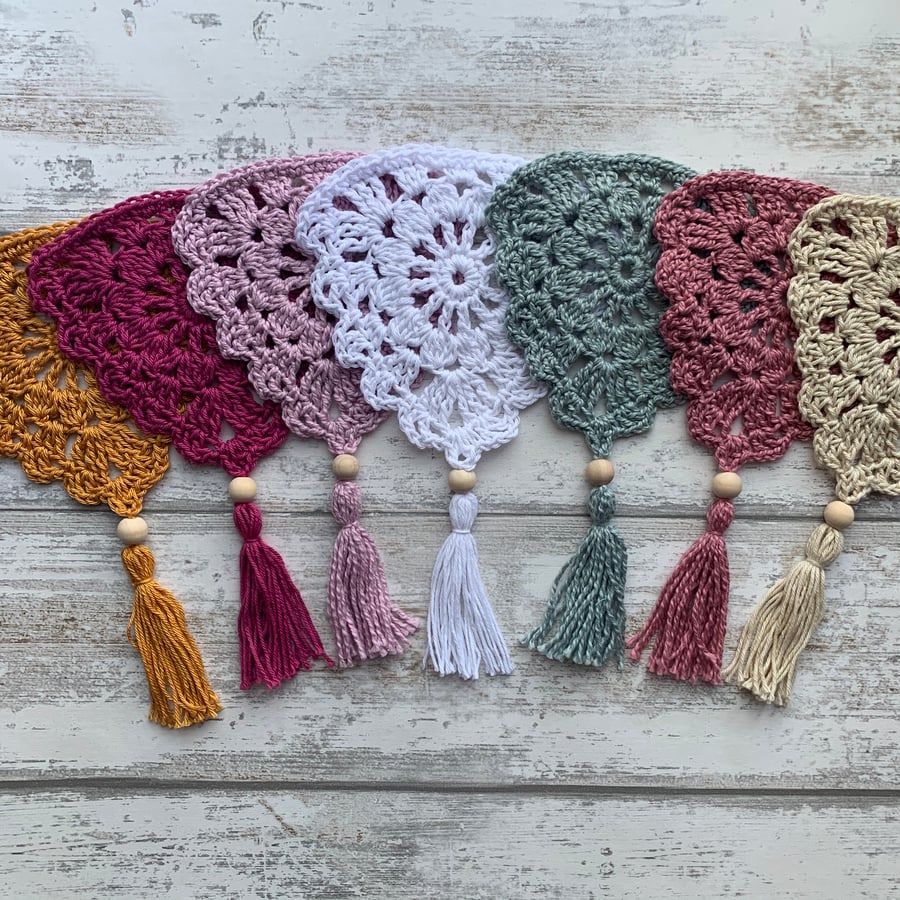 Custom bespoke order crochet vintage boho bunting - any colour and length