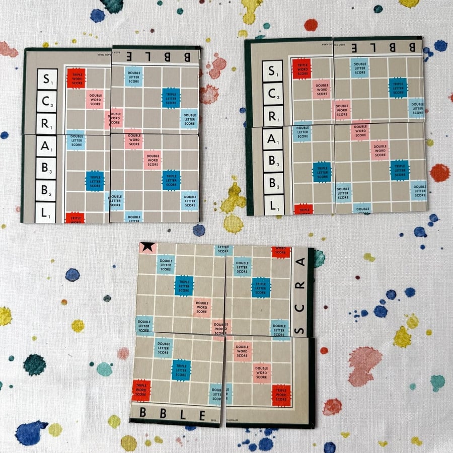 Image of Scrabble Boards Cut for Coasters - No Varnish or Backing - Super Seconds