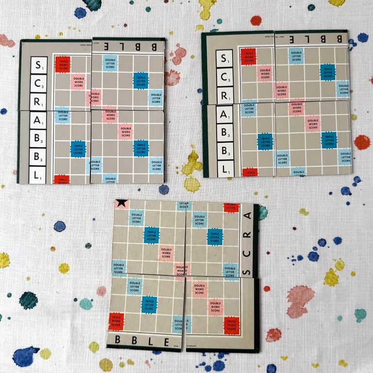 Scrabble Boards Cut for Coasters - No Varnish or Backing - Super Seconds