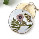 Handmade Pressed Flower Christmas Tree Decoration