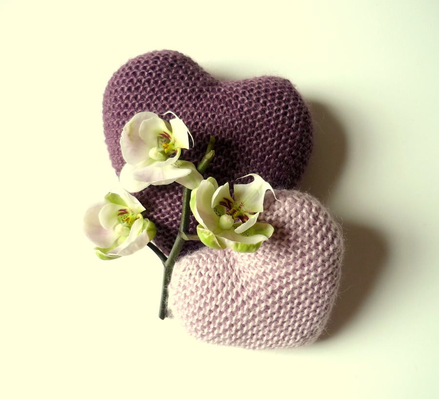 Unisex knitted hearts - Wedding gift set - 'I love you' gift - Valentine's Day