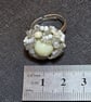 White Glass Adjustable Ring - Image 2