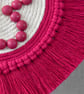 "Ntombi 3" Pink & Off White Macrame Wall Hanging Fibre Mandala Art - Image 5