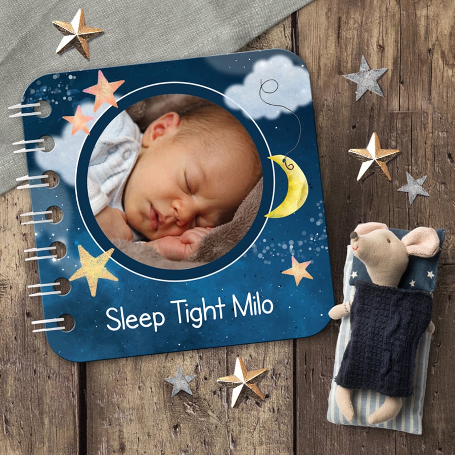 Personalised Baby Board Book, 'Sweet Dreams' design, handmade toddler baby gift