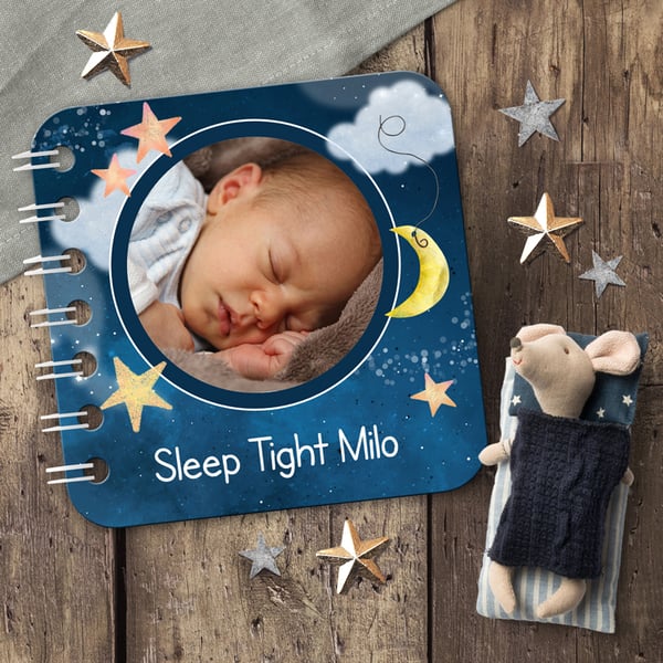 Personalised Baby Board Book, 'Sweet Dreams' design, handmade toddler baby gift