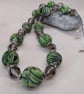 Green swirl polymer clay necklace - Image 4