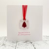 Fused Glass Keepsake Christmas Card - Christmas Tree - Handmade Glass Suncatcher