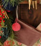 Christmas Stocking Vintage Little Chatsworth Pom Pom Purple - Image 6