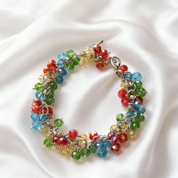 Czech Crystal Beaded Dangle Bracelet