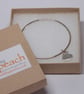 Sterling Silver Bangle with Heart Charm - Image 3