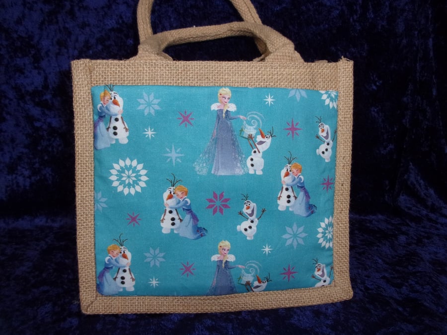 Small Jute Bag with Frozen Pocket