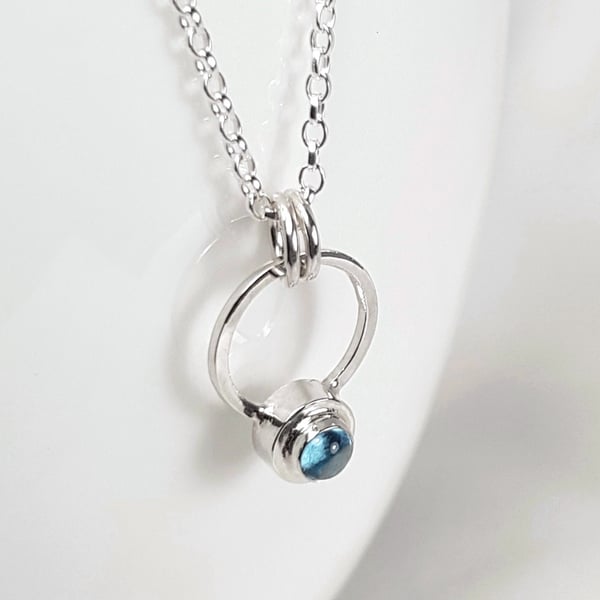 Sterling Silver Topaz Pendant Necklace