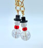 Snowman Gemstone & Gold Plate Earrings, Christmas Jewellery, Stocking Fillers