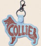 Collie Keyring - Embroidered Dog Word Art Bag Charm - Image 4