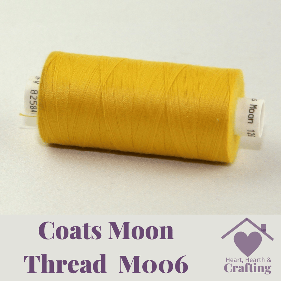 Sewing Thread Coats Moon Polyester – Yellow M006