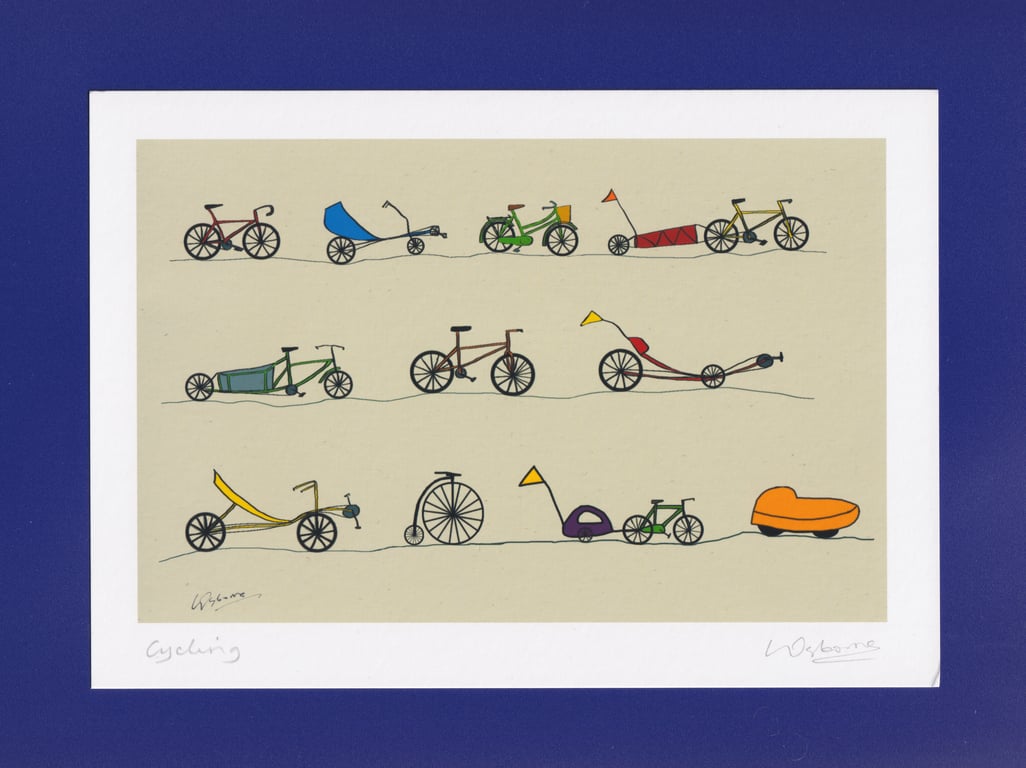 Lots of cycles - A5 print of bicycles - cycles