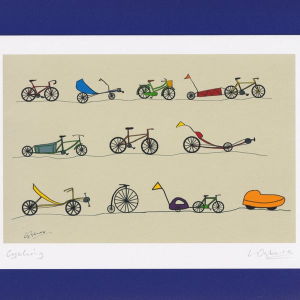 Lots of cycles - A5 print of bicycles - cycles