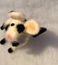 Felted mouse - piebald (black and white)