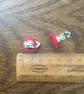 Dorset Button Clip-on Earrings, Red - Image 2
