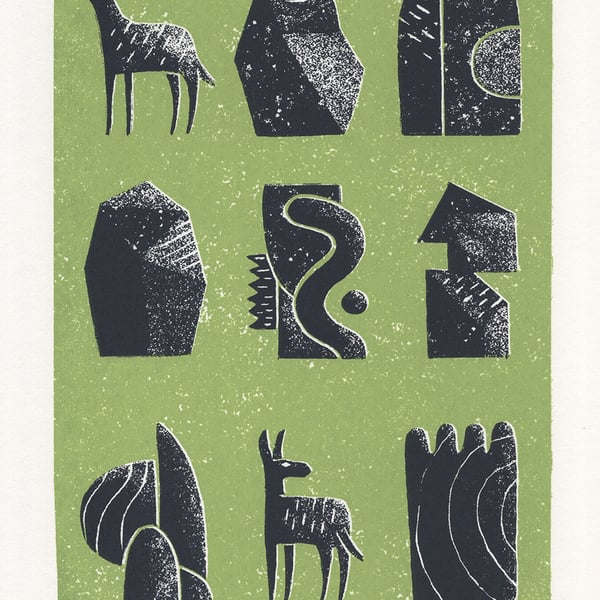 Donkey Treasury No.2 A4 two-colour screen-print