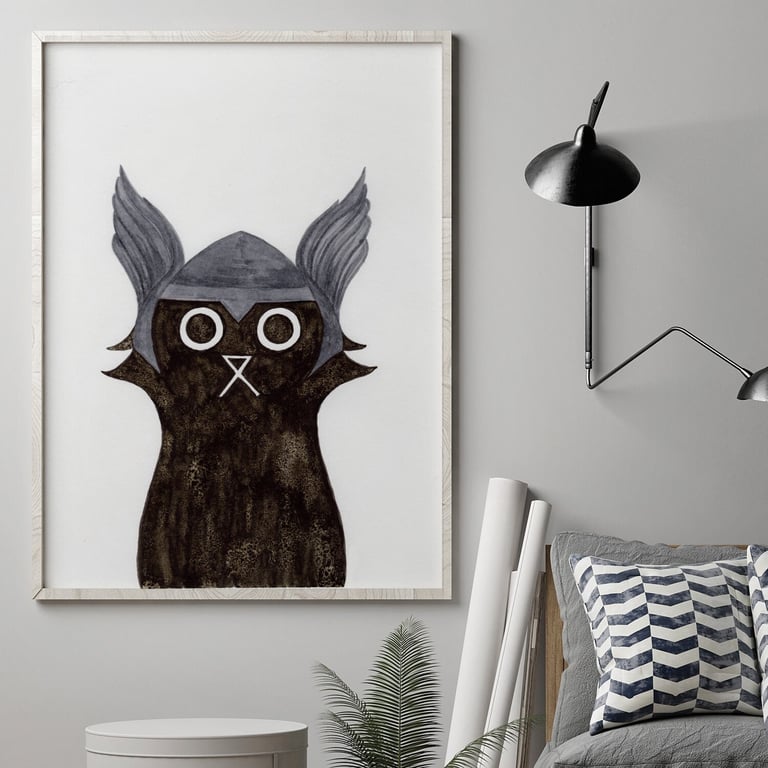Superhero Wall Print, Thor Cat Print, Wall Art Print, Superhero Poster, Nursery 