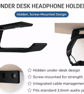 Under Desk Headphone Holder – Screw Mounted, Hidden Storage Design