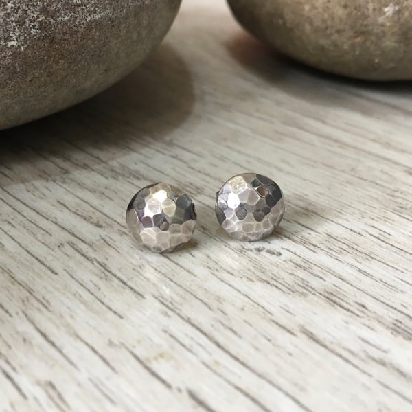 Handmade Silver Luna Stud Earrings