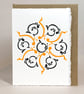 Cornish Dance (Troyl) - 'Troyllya' - Original HandPrinted Linocut Card - Image 1