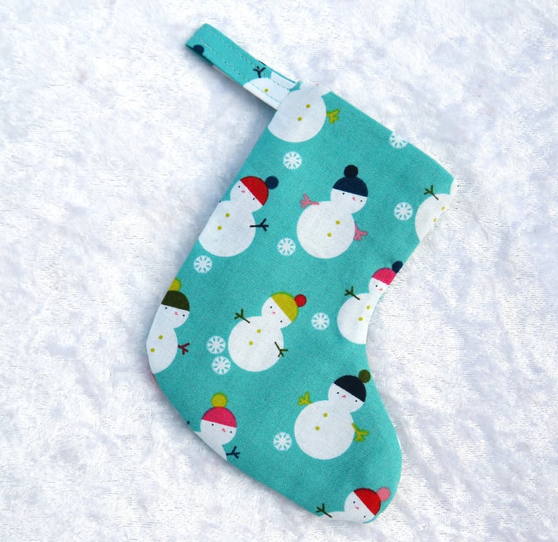 Mini Christmas Stocking,  Snowman design