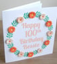 100th birthday card - quilled flowers, quilling, handmade, personalised - Image 5