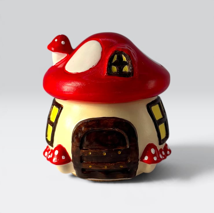 Red and White Toadstool Mushroom Shaped Trinket... - Folksy