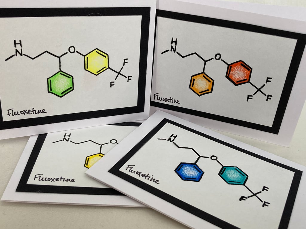 Fluoxetine small greetings card