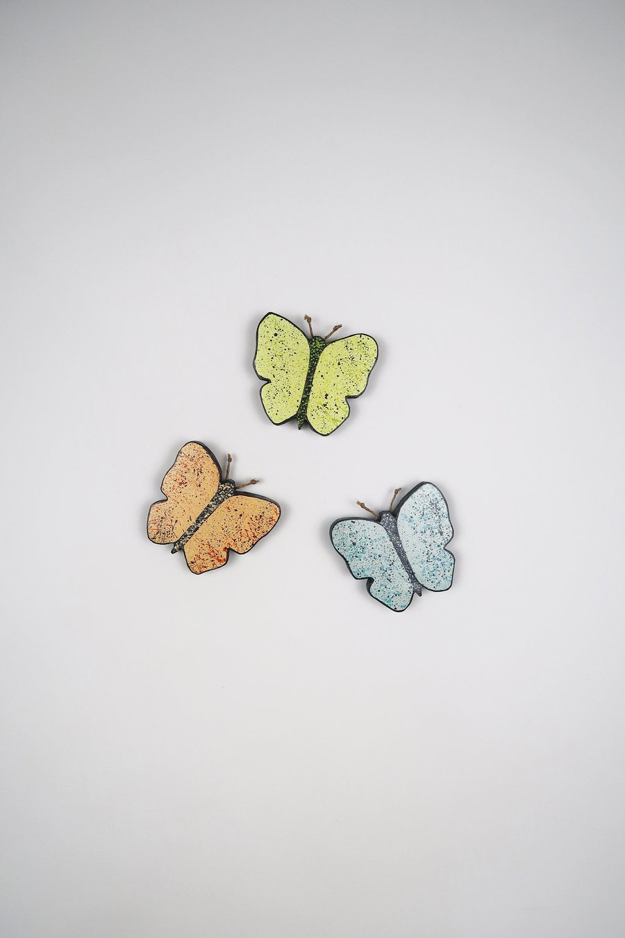 Butterfly wall hangings, set of 3, boho wall decoration, pastel home decor